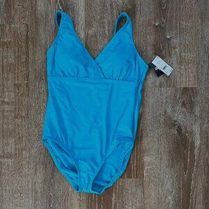 Lands' End Vibrant Aqua Women's One-Piece Swimsuit